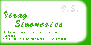 virag simoncsics business card